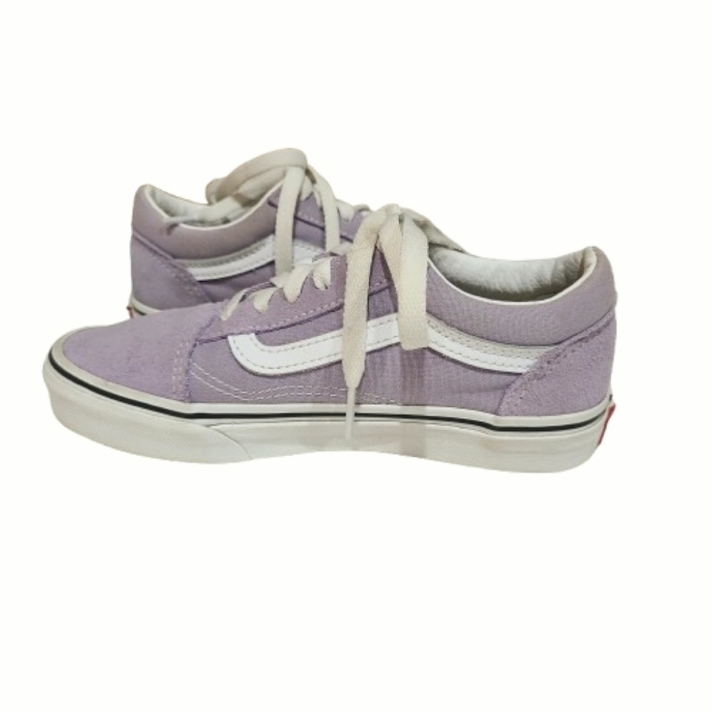 Vans Kids Canvas Skate Sneakers Purple Round Toe - Picture 8 of 10